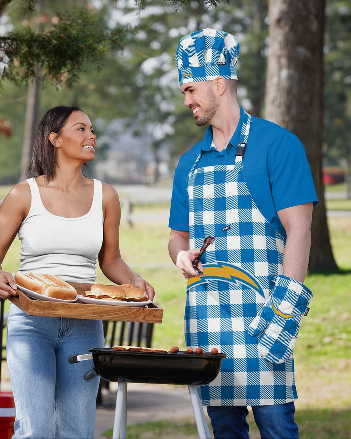 Los Angeles Chargers Plaid Chef Set FOCO - FOCO.com