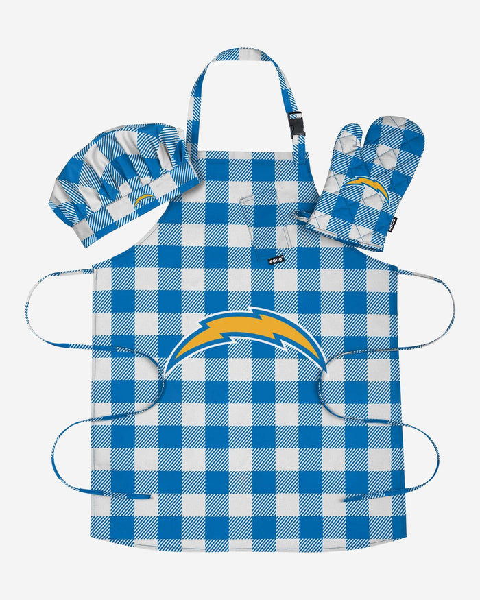 Los Angeles Chargers Plaid Chef Set FOCO - FOCO.com