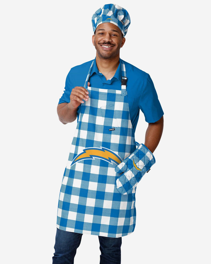 Los Angeles Chargers Plaid Chef Set FOCO - FOCO.com