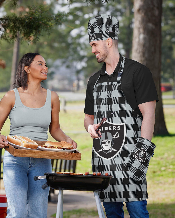 Las Vegas Raiders Plaid Chef Set FOCO - FOCO.com