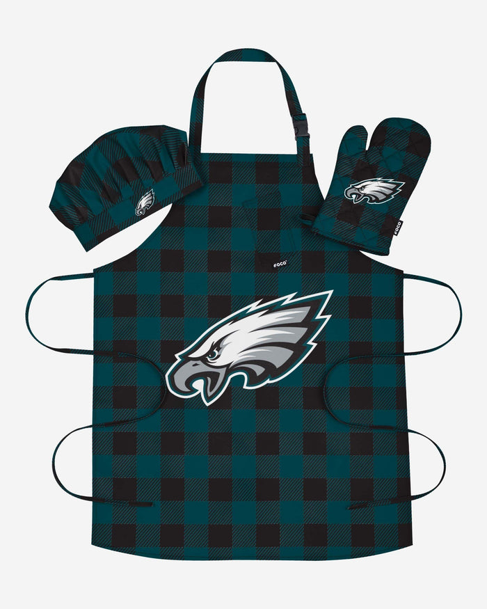 Philadelphia Eagles Plaid Chef Set FOCO - FOCO.com