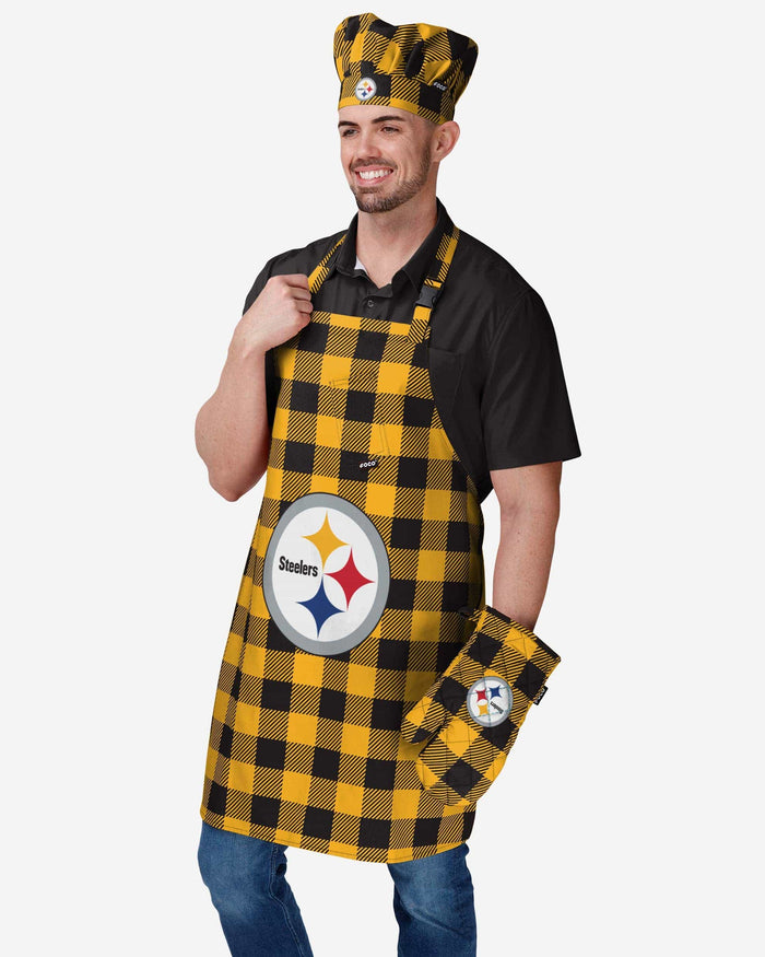 Pittsburgh Steelers Plaid Chef Set FOCO - FOCO.com