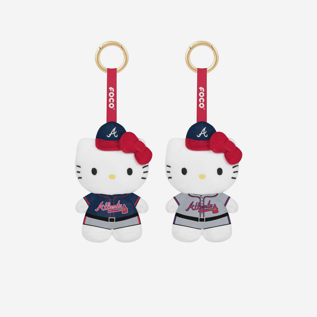 Atlanta Braves 2 Pack Mini Plush Hello Kitty® Bag Charm Keychain FOCO - FOCO.com