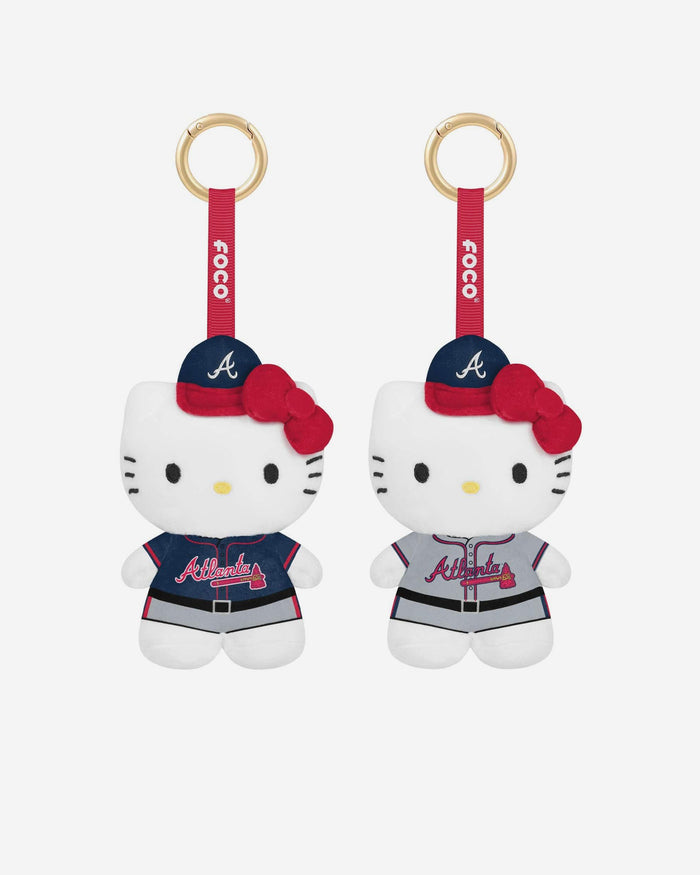 Atlanta Braves 2 Pack Mini Plush Hello Kitty® Bag Charm Keychain FOCO - FOCO.com