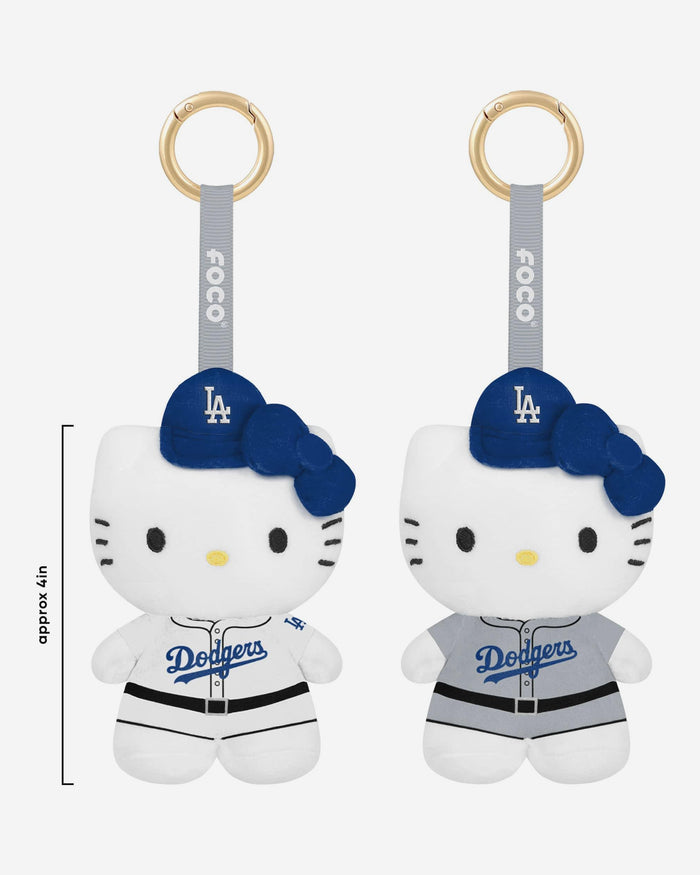 Los Angeles Dodgers 2 Pack Mini Plush Hello Kitty® Bag Charm Keychain FOCO - FOCO.com