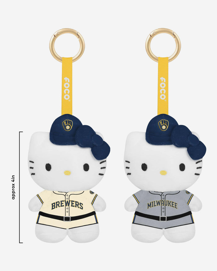 Milwaukee Brewers 2 Pack Mini Plush Hello Kitty® Bag Charm Keychain FOCO - FOCO.com
