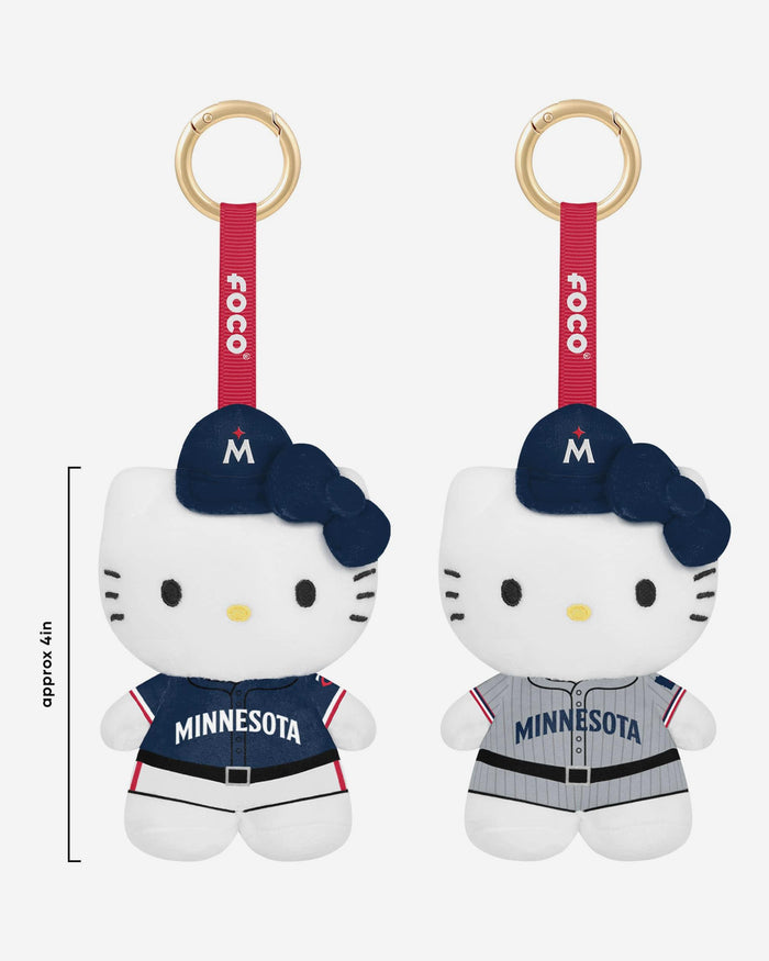 Minnesota Twins 2 Pack Mini Plush Hello Kitty® Bag Charm Keychain FOCO - FOCO.com
