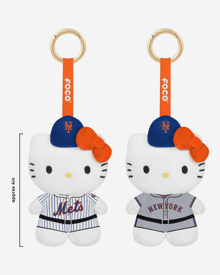New York Mets 2 Pack Mini Plush Hello Kitty® Bag Charm Keychain FOCO - FOCO.com