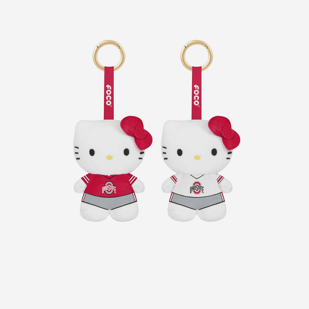 Ohio State Buckeyes 2 Pack Mini Plush Hello Kitty® Bag Charm Keychain FOCO - FOCO.com