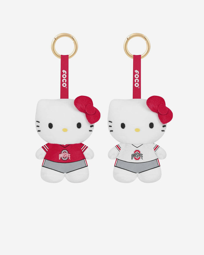 Ohio State Buckeyes 2 Pack Mini Plush Hello Kitty® Bag Charm Keychain FOCO - FOCO.com