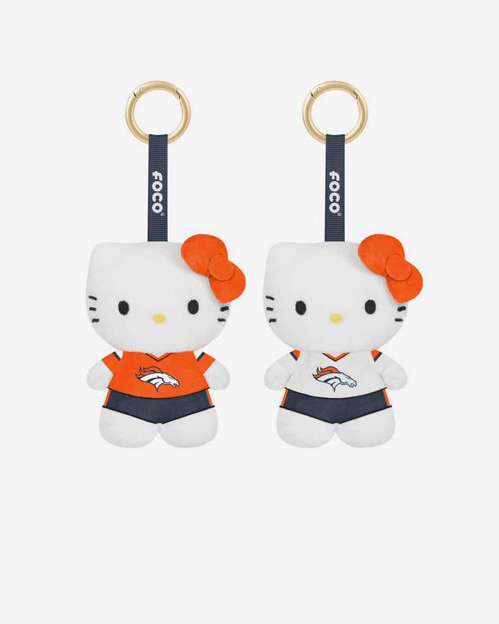 Denver Broncos 2 Pack Mini Plush Hello Kitty® Bag Charm Keychain FOCO - FOCO.com