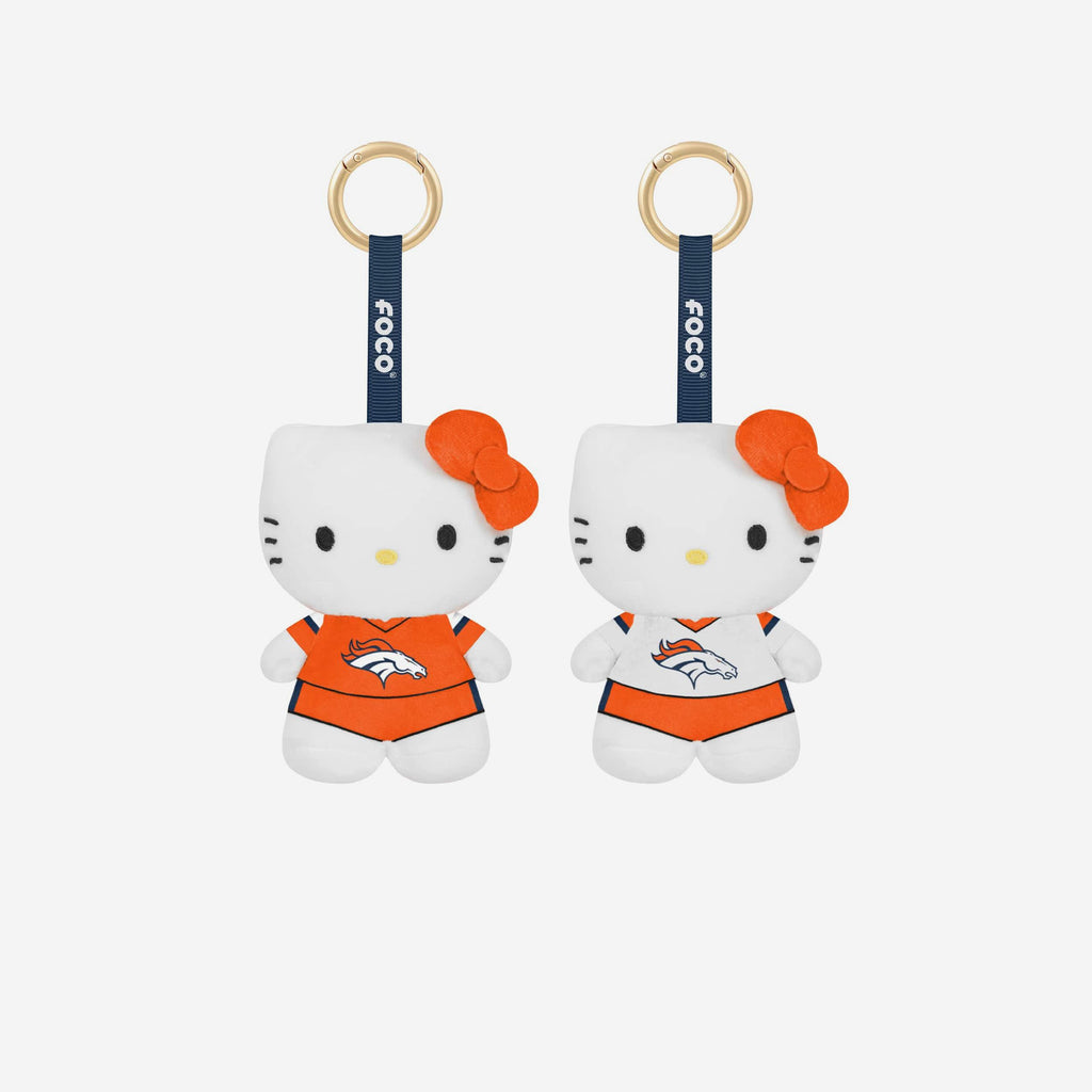 Denver Broncos 2 Pack Mini Plush Hello Kitty® Bag Charm Keychain FOCO - FOCO.com