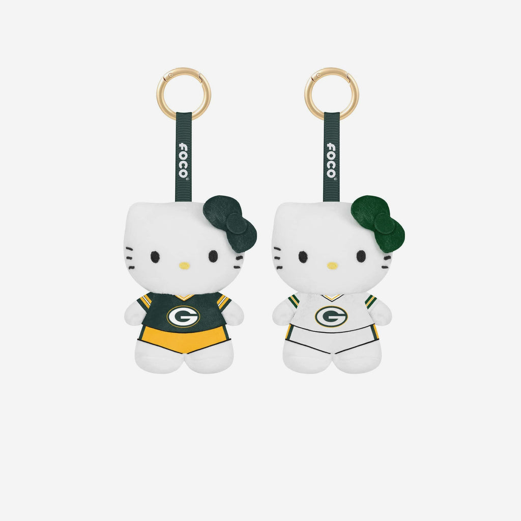Green Bay Packers 2 Pack Mini Plush Hello Kitty® Bag Charm Keychain FOCO - FOCO.com