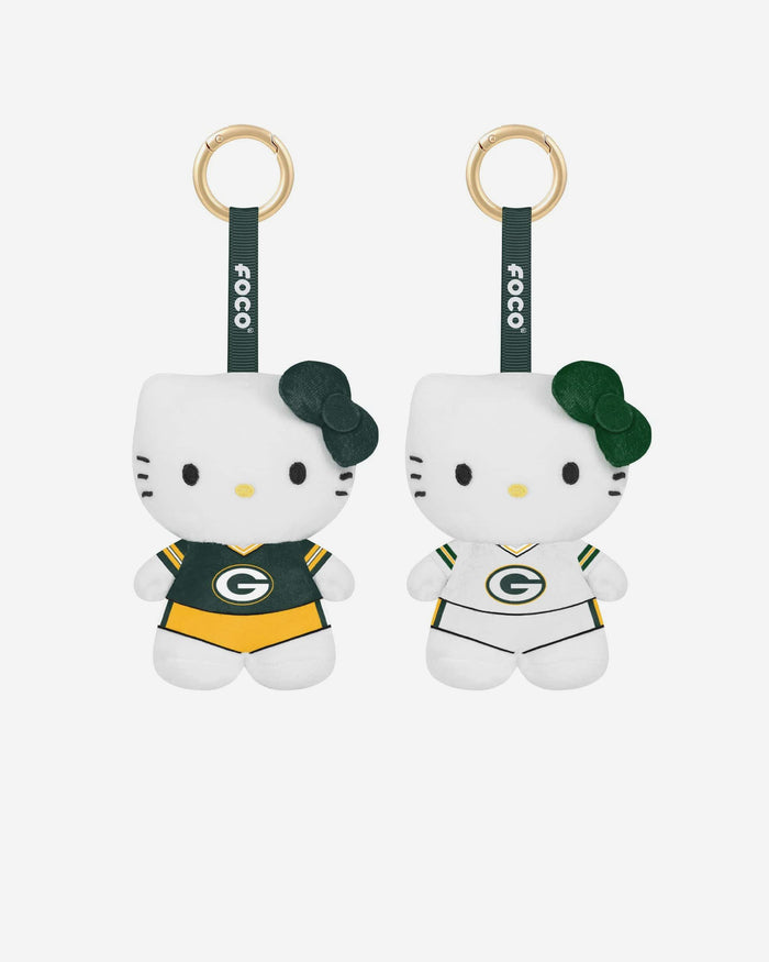 Green Bay Packers 2 Pack Mini Plush Hello Kitty® Bag Charm Keychain FOCO - FOCO.com