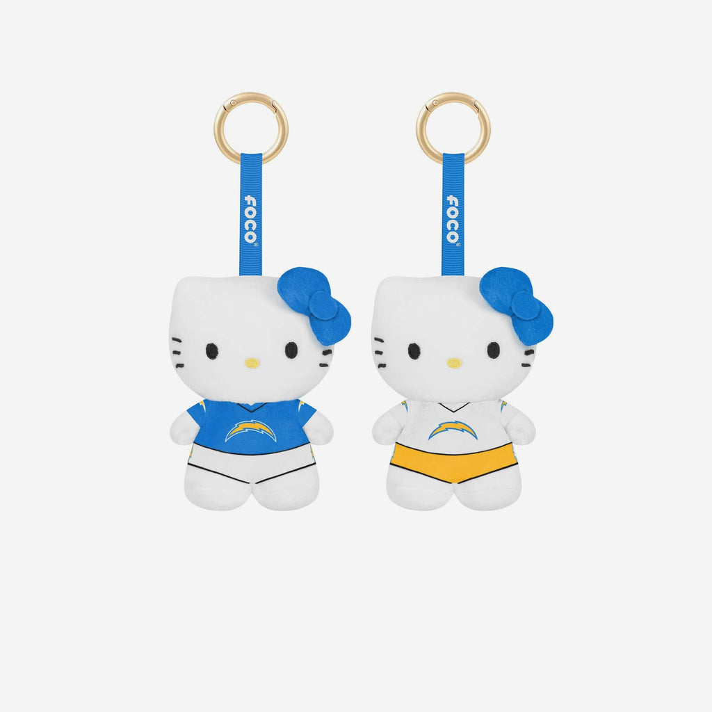 Los Angeles Chargers 2 Pack Mini Plush Hello Kitty® Bag Charm Keychain FOCO - FOCO.com