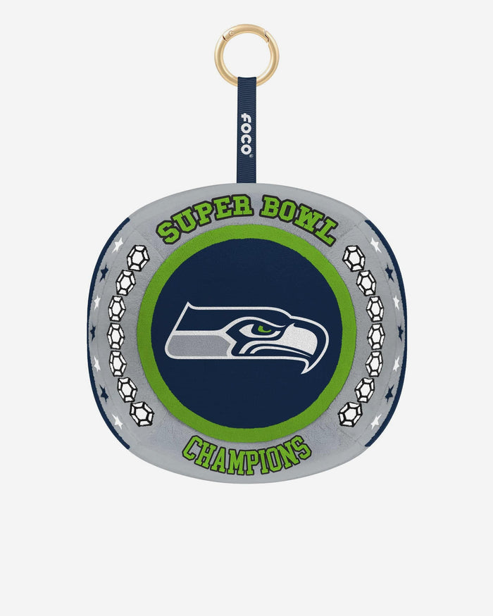 Seattle Seahawks Super Bowl LX Champions 4 Inch Plush Ring Bag Charm Keychain FOCO - FOCO.com
