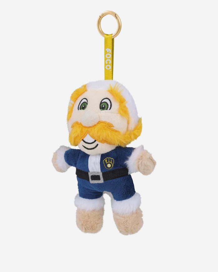 Milwaukee Brewers Plush Mascot Santa Bag Charm Keychain FOCO - FOCO.com