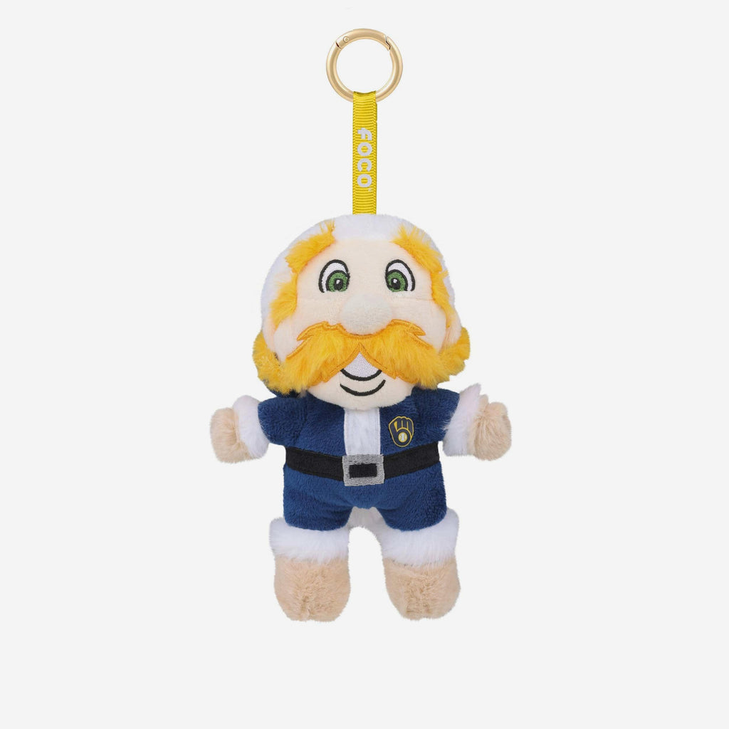 Milwaukee Brewers Plush Mascot Santa Bag Charm Keychain FOCO - FOCO.com