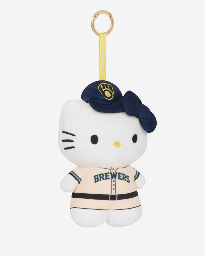Milwaukee Brewers Plush Hello Kitty® Bag Charm Keychain FOCO - FOCO.com
