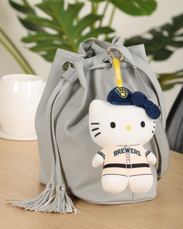 Milwaukee Brewers Plush Hello Kitty® Bag Charm Keychain FOCO - FOCO.com