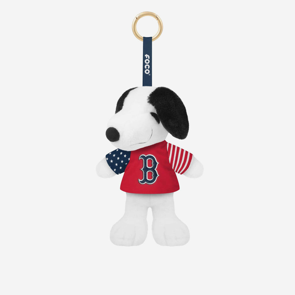 Boston Red Sox Americana Plush Snoopy Peanuts Bag Charm Keychain FOCO - FOCO.com