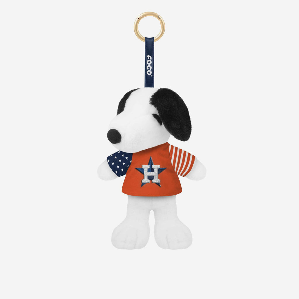 Houston Astros Americana Plush Snoopy Peanuts Bag Charm Keychain FOCO - FOCO.com