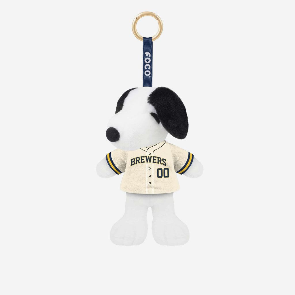 Milwaukee Brewers Plush Snoopy Peanuts Bag Charm Keychain