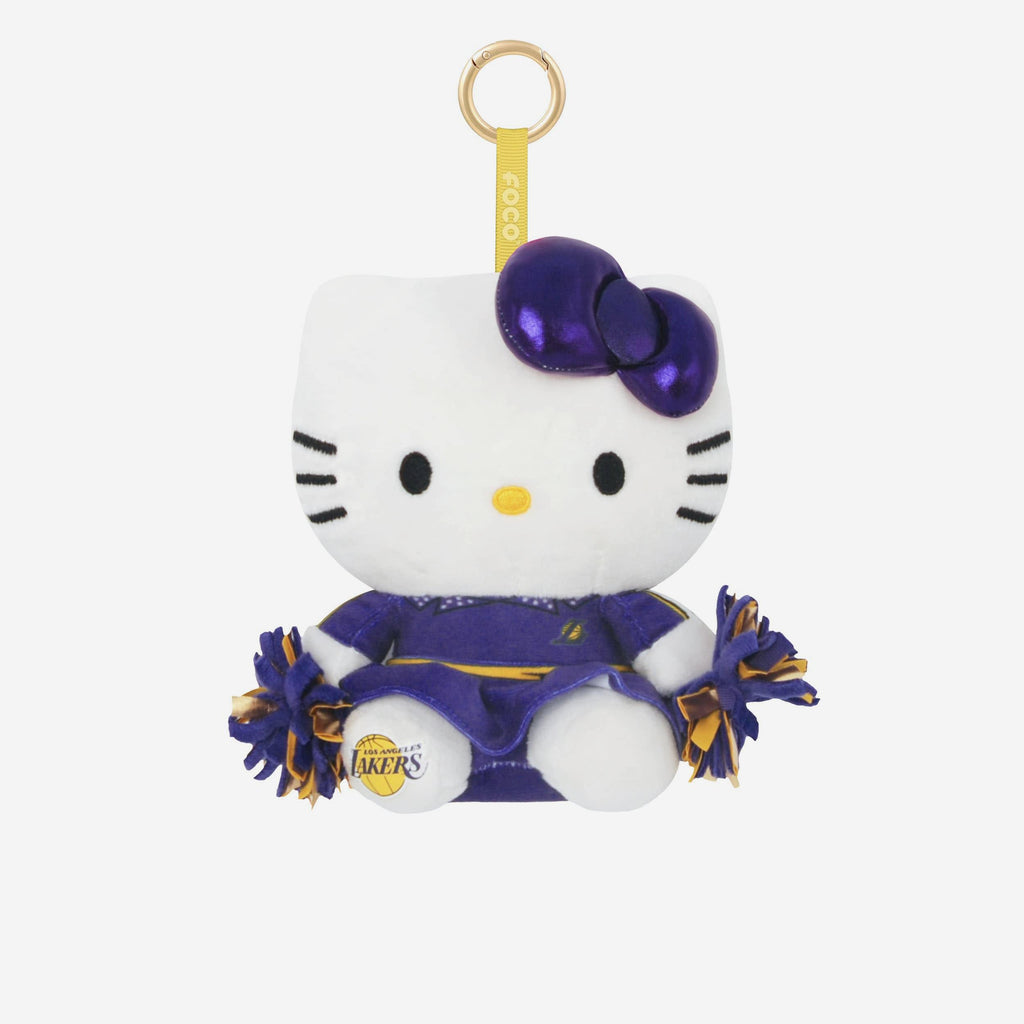 Los Angeles Lakers Plush Hello Kitty® Cheerleader Bag Charm Keychain FOCO - FOCO.com