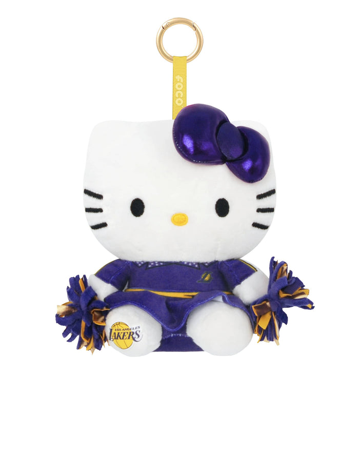 Los Angeles Lakers Plush Hello Kitty® Cheerleader Bag Charm Keychain FOCO - FOCO.com