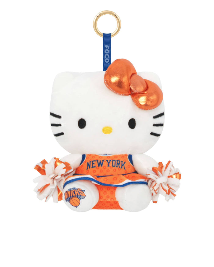 New York Knicks Plush Hello Kitty® Cheerleader Bag Charm Keychain FOCO - FOCO.com