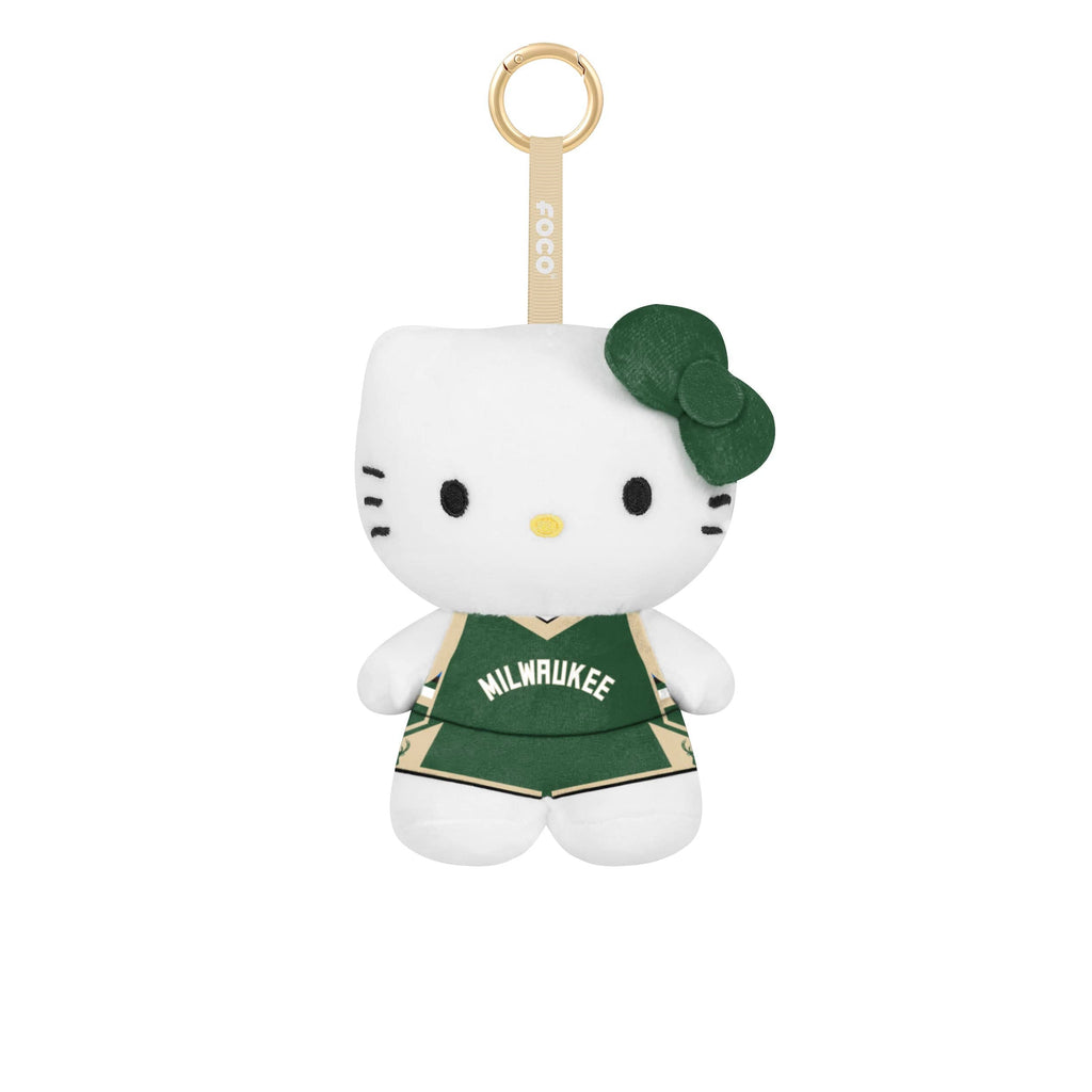 Milwaukee Bucks Plush Hello Kitty® Bag Charm Keychain FOCO - FOCO.com