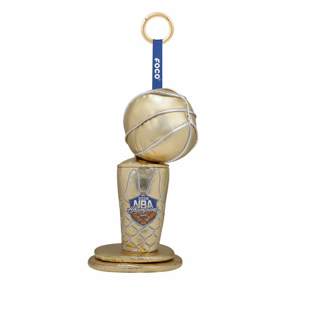 New York Knicks 2026 NBA Champions Plush Trophy Bag Charm Keychain FOCO - FOCO.com