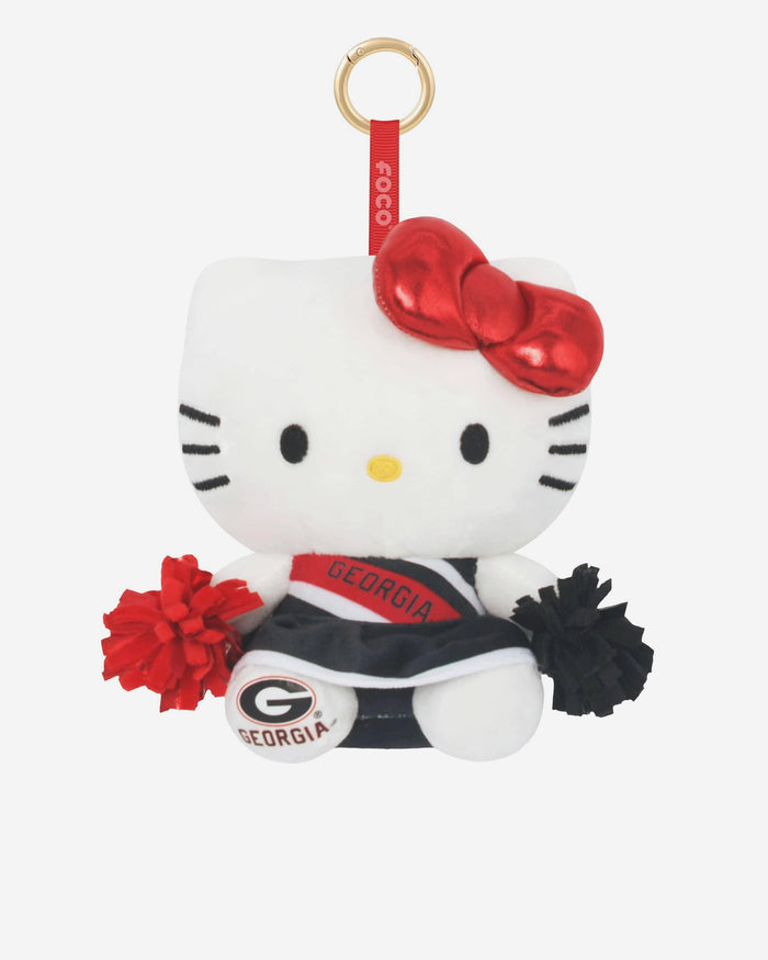 Georgia Bulldogs Plush Hello Kitty® Cheerleader Bag Charm Keychain FOCO - FOCO.com