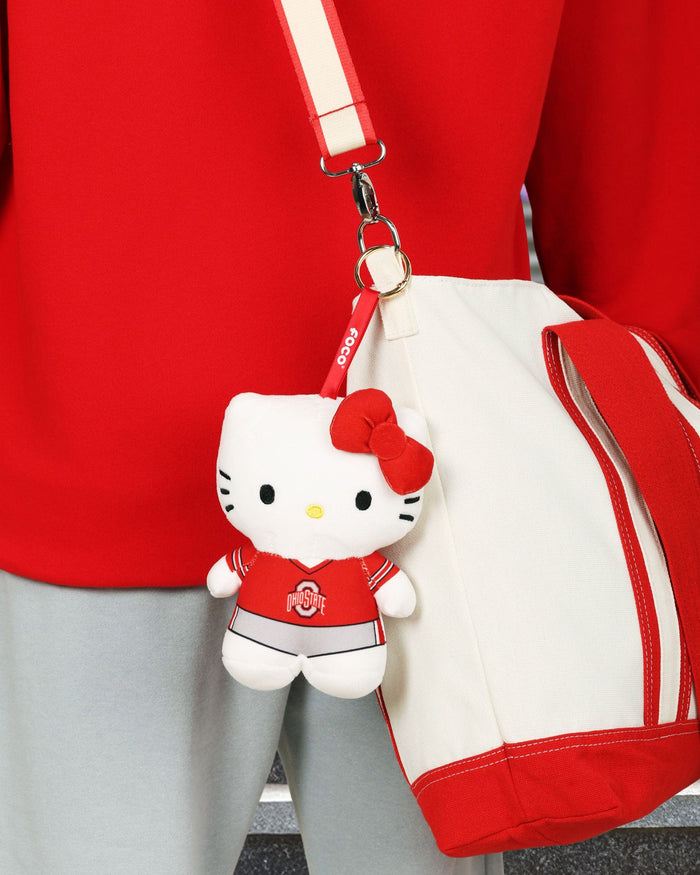 Ohio State Buckeyes Plush Hello Kitty® Bag Charm Keychain FOCO - FOCO.com