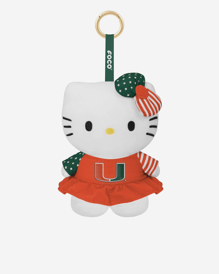 Miami Hurricanes Americana Plush Hello Kitty® Bag Charm Keychain FOCO - FOCO.com