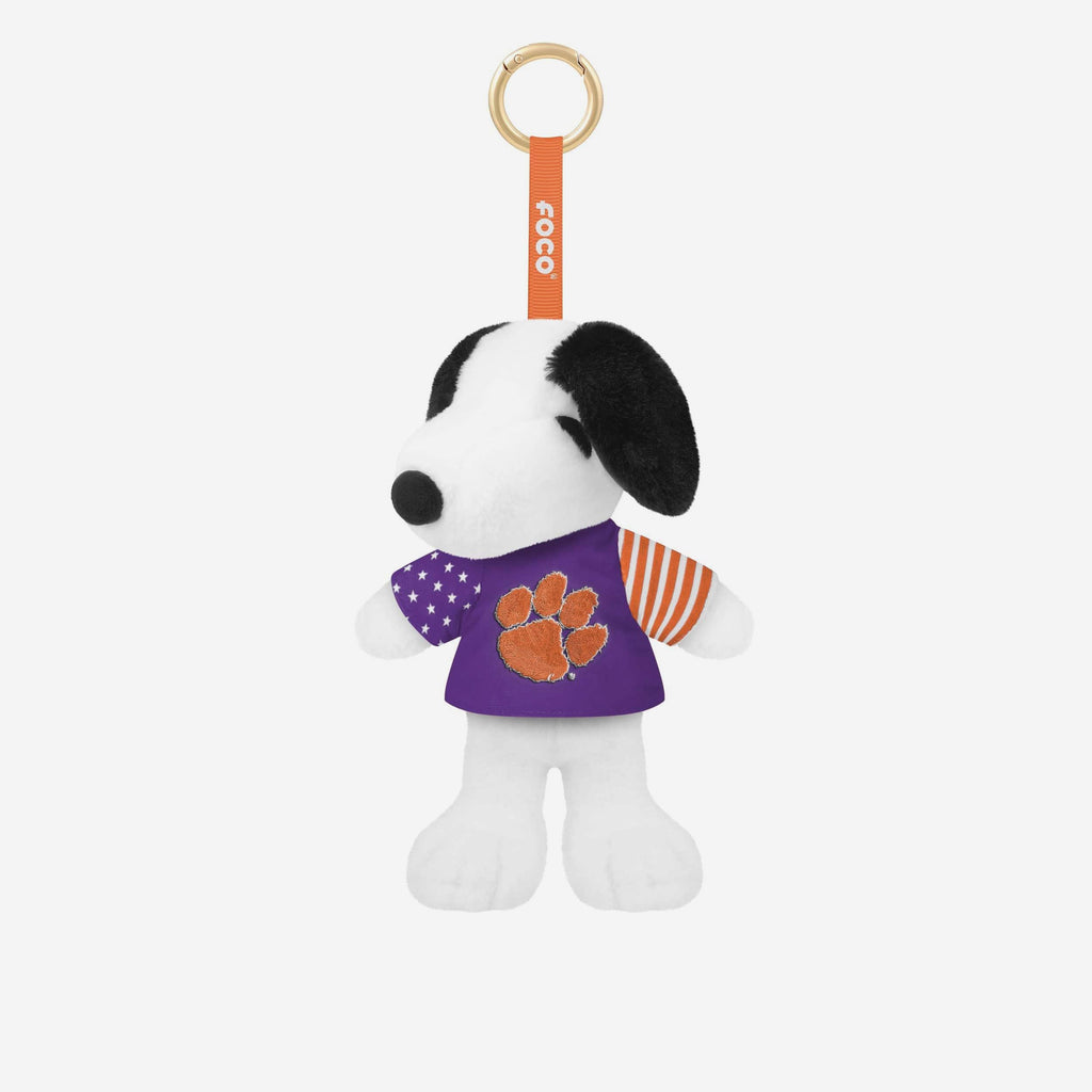 Clemson Tigers Americana Plush Snoopy Peanuts Bag Charm Keychain FOCO - FOCO.com