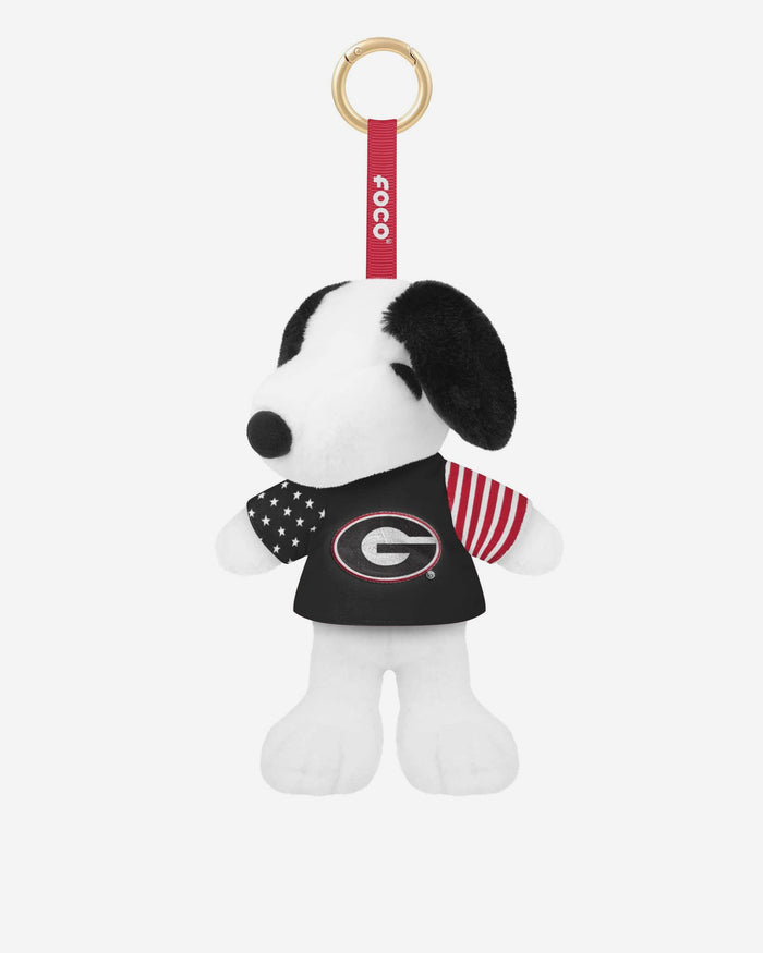 Georgia Bulldogs Americana Plush Snoopy Peanuts Bag Charm Keychain FOCO - FOCO.com