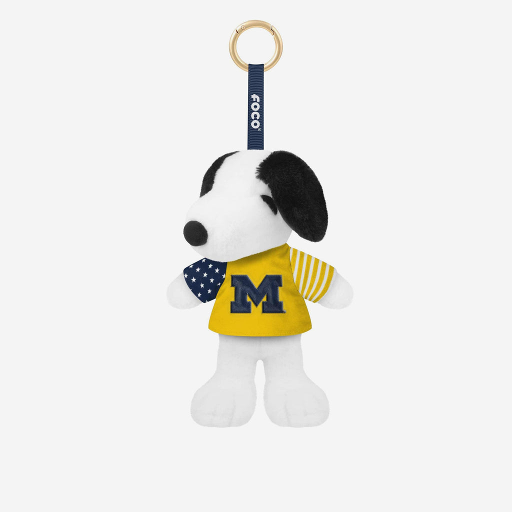 Michigan Wolverines Americana Plush Snoopy Peanuts Bag Charm Keychain FOCO - FOCO.com