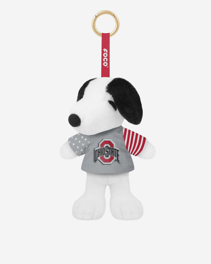 Ohio State Buckeyes Americana Plush Snoopy Peanuts Bag Charm Keychain FOCO - FOCO.com