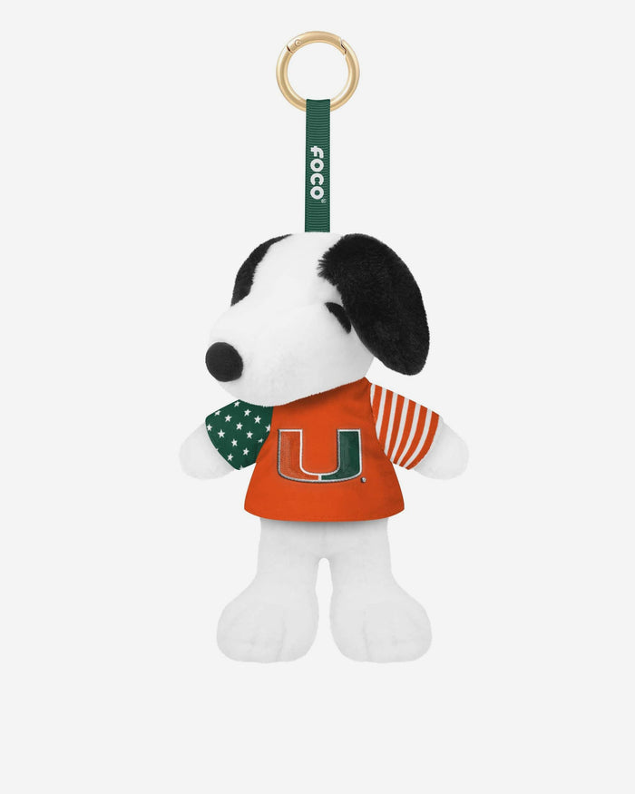 Miami Hurricanes Americana Plush Snoopy Peanuts Bag Charm Keychain FOCO - FOCO.com