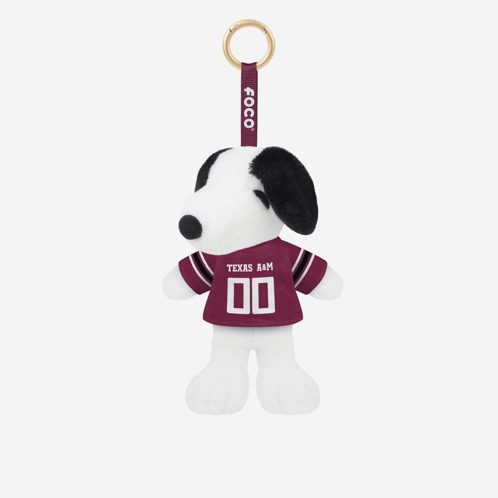 Texas A&M Aggies Plush Snoopy Peanuts Bag Charm Keychain FOCO - FOCO.com