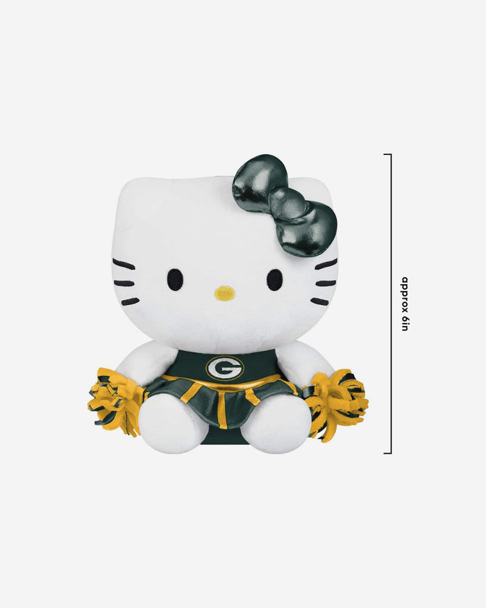 Green Bay Packers Plush Hello Kitty® Cheer Outfit Bag Charm Keychain FOCO - FOCO.com