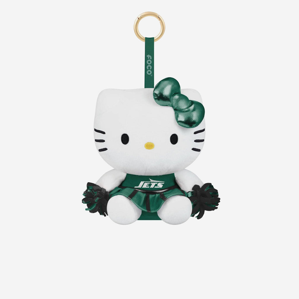 New York Jets Plush Hello Kitty® Cheer Outfit Bag Charm Keychain FOCO - FOCO.com