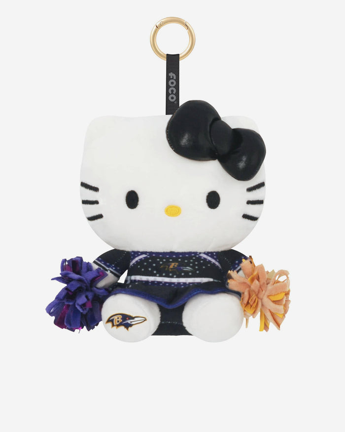 Baltimore Ravens Plush Hello Kitty® Cheerleader Bag Charm Keychain FOCO - FOCO.com