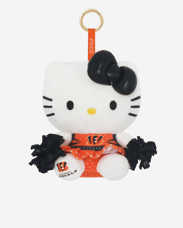 Cincinnati Bengals Plush Hello Kitty® Cheerleader Bag Charm Keychain FOCO - FOCO.com