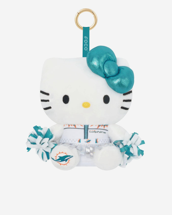 Miami Dolphins Plush Hello Kitty® Cheerleader Bag Charm Keychain FOCO - FOCO.com