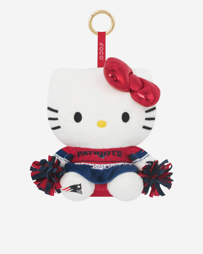 New England Patriots Plush Hello Kitty® Cheerleader Bag Charm Keychain FOCO - FOCO.com