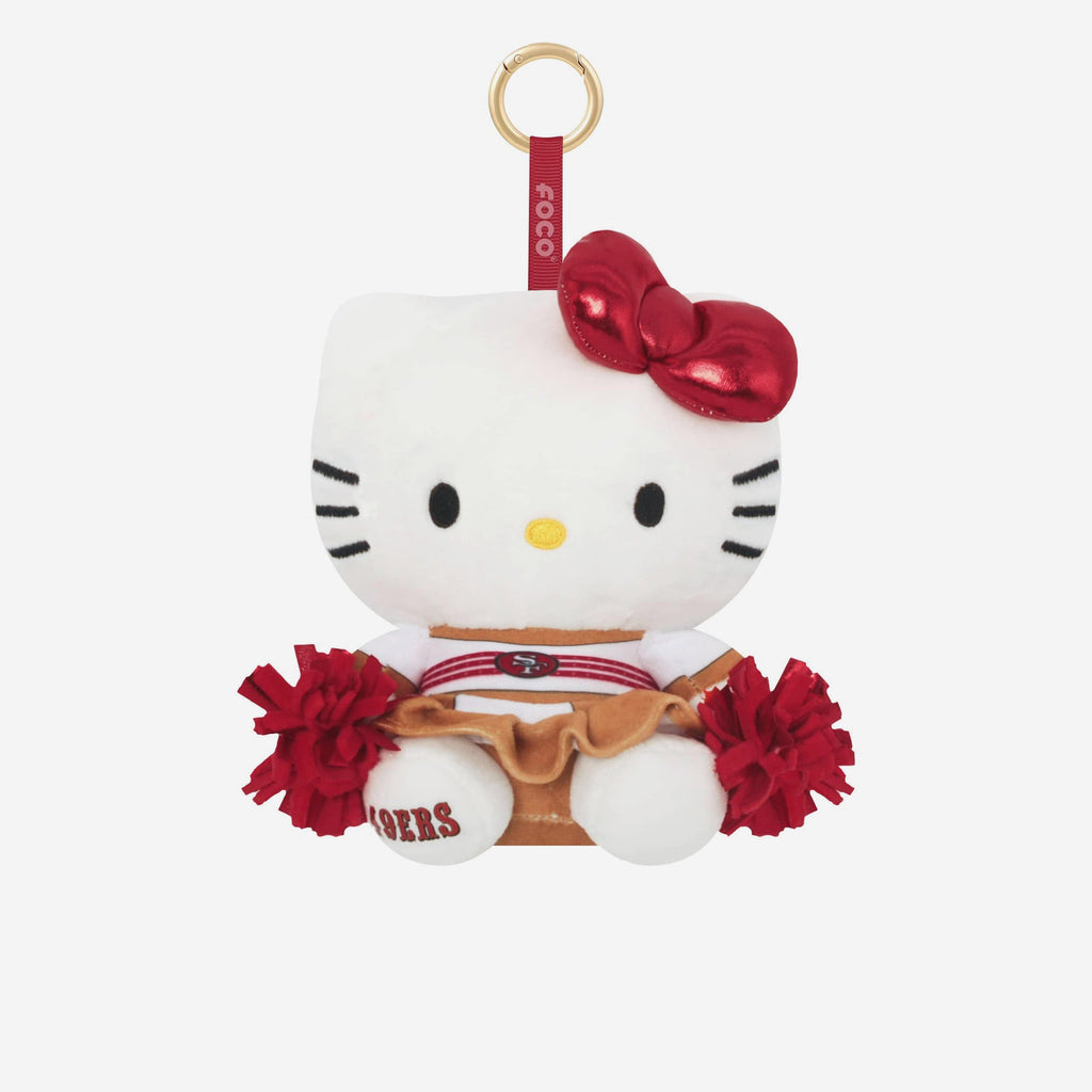 San Francisco 49ers Plush Hello Kitty® Cheerleader Bag Charm Keychain FOCO - FOCO.com