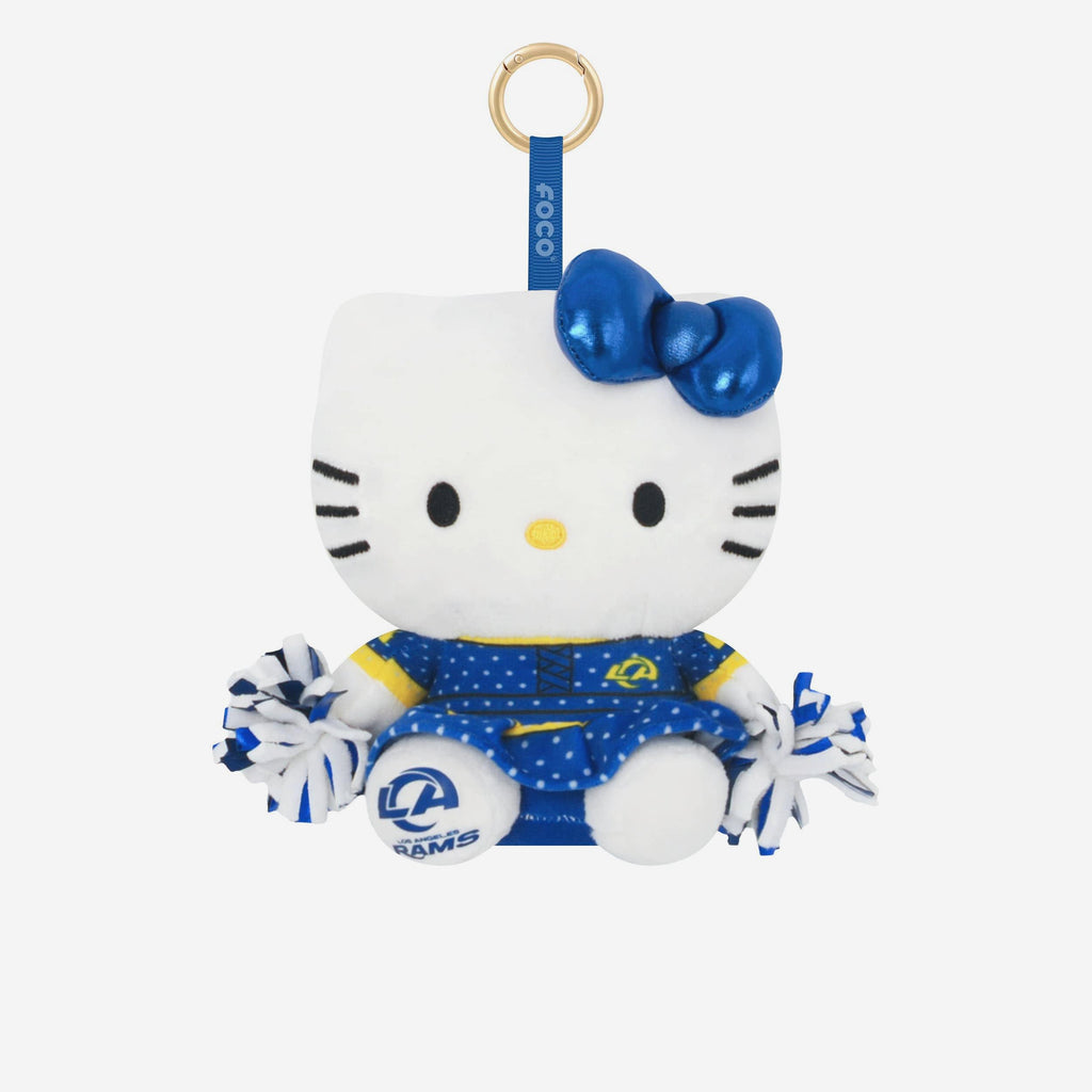 Los Angeles Rams Plush Hello Kitty® Cheerleader Bag Charm Keychain FOCO - FOCO.com