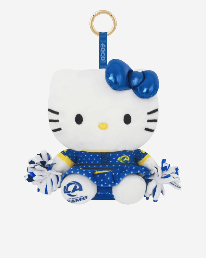 Los Angeles Rams Plush Hello Kitty® Cheerleader Bag Charm Keychain FOCO - FOCO.com